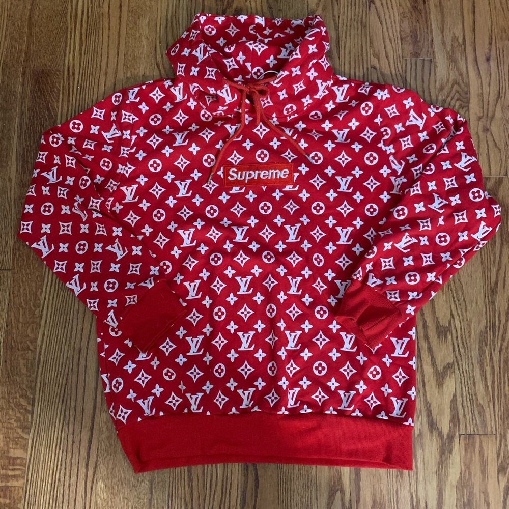 Louis Vuitton supreme red box logo hoodie